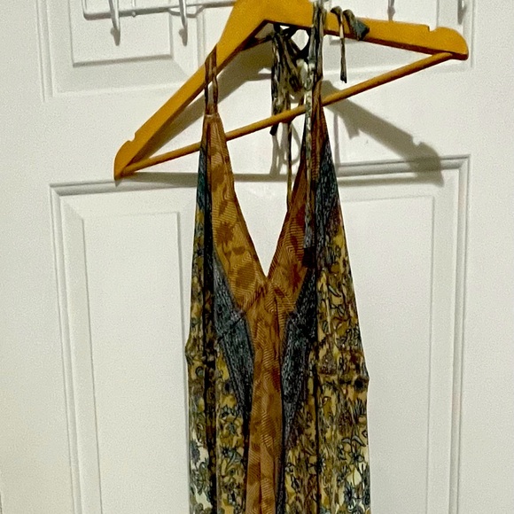 Silky Feminine Gorgeous Bohemian Versatile Dress Medium Colorful w/Wild Flowers - Picture 2 of 7